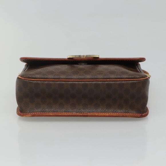 CELINE Macadam Canvas Shoulder Bag Pvc Leather Brown Gold - Picture 9 of 12